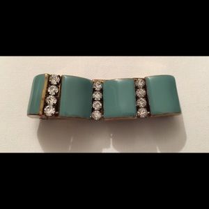 J. Crew Teal Enamel & Rhinestone Stretch Bracelet